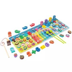 Educational learning puzzle with xylophone